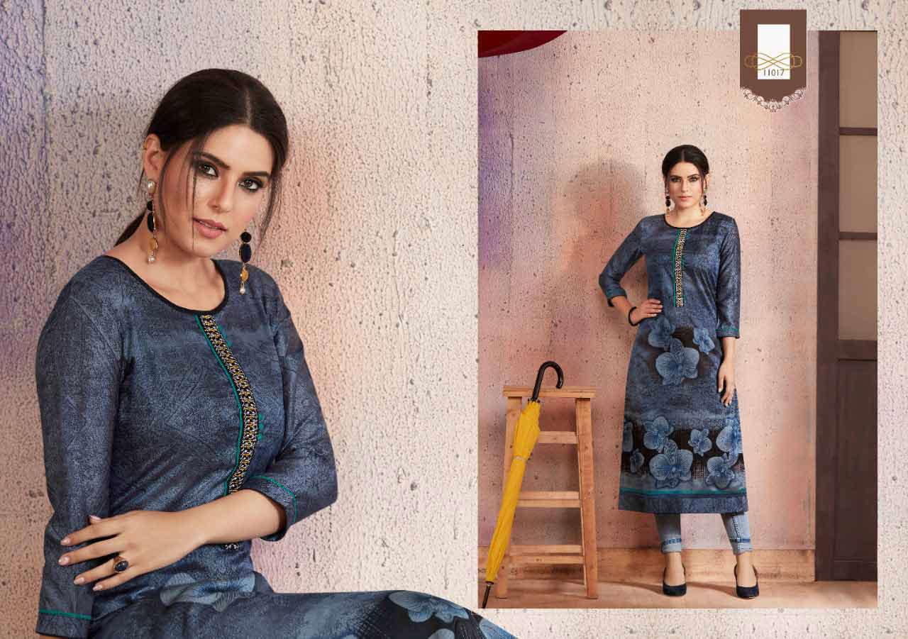Kajree Dark Fantasy Vol-6 Rangoli Print Kurti Kajree Dark Fantasy Vol-6 Rangoli Print Kurti